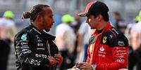 Hamilton com seu novo companheiro de equipe, Charles Leclerc