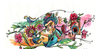 Frida Kahlo em uma das artes de Marcelo