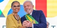 A ministra do Meio Ambiente, Marina Silva, e o presidente Luiz Inácio Lula da Silva