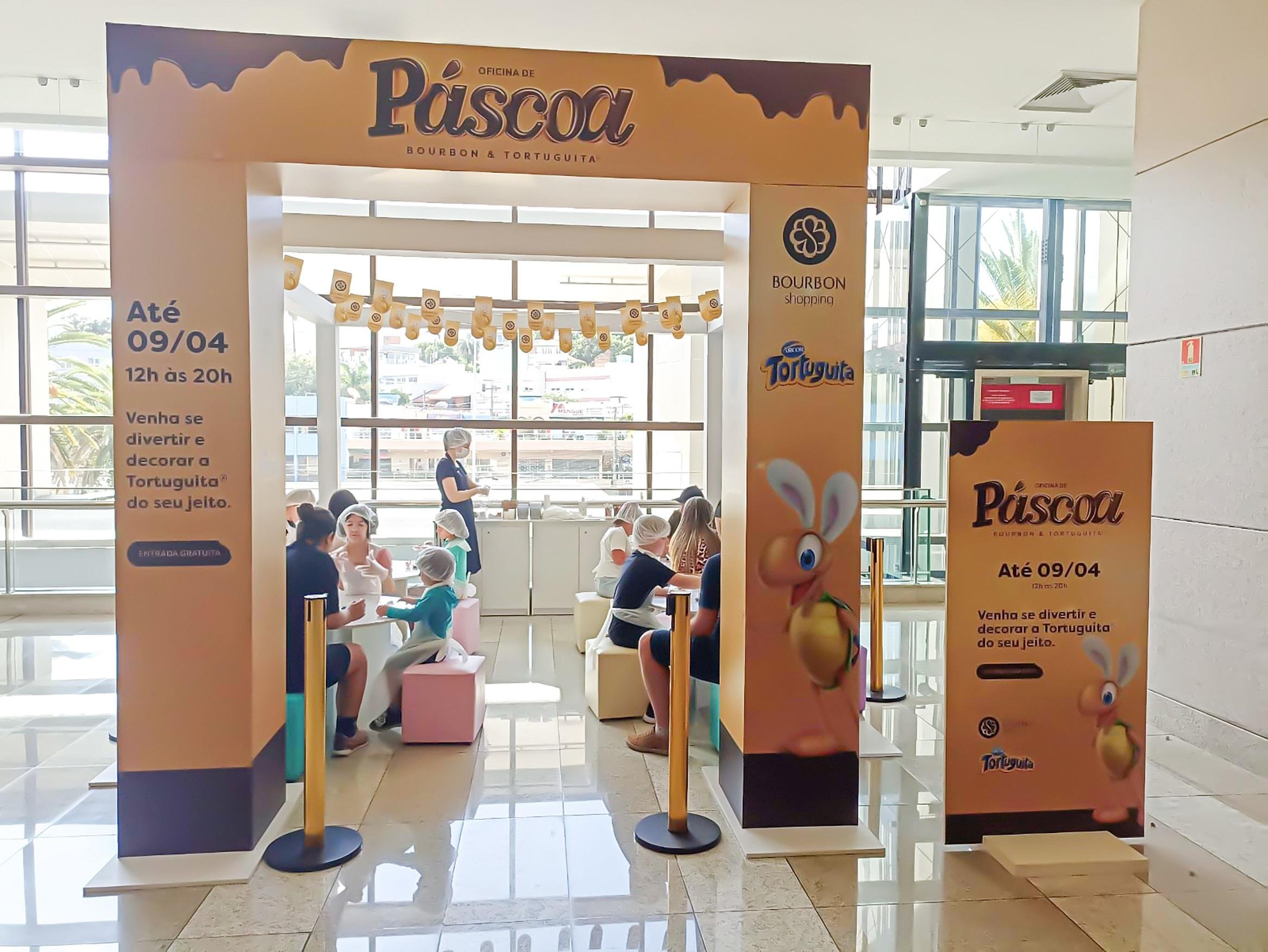 Oficina de P&aacute;scoa gratuita em arena tem&aacute;tica no shopping Bourbon