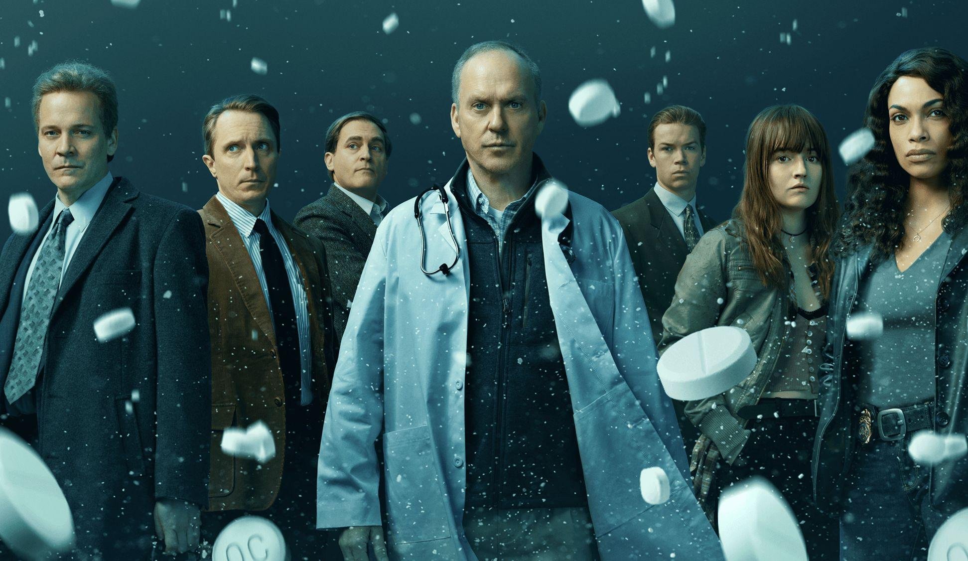 Uma das obras em lan&ccedil;amento aborda o real fen&ocirc;meno da OxyContin, droga que tamb&eacute;m est&aacute; no centro da trama da s&eacute;rie &lsquo;Dopesik&rsquo;, da plataforma de streaming Star+, com Michael Keaton e Rosario Dawson no elenco