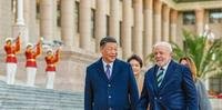 O presidente da China, Xi Jinping, recebe o presidente Luiz Inácio Lula da Silva em Pequim