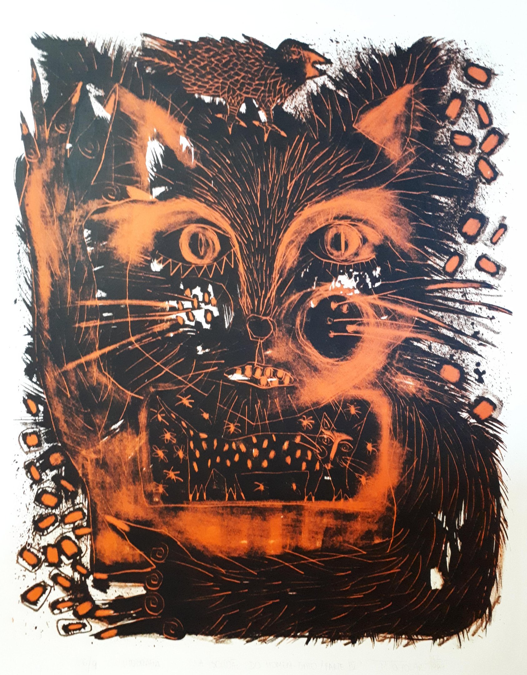 Litografia 'A Solid&atilde;o do Homem-Gato' (1999)