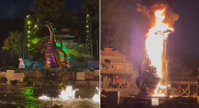 Drag&atilde;o mec&acirc;nico pegou fogo na noite de s&aacute;bado (22)