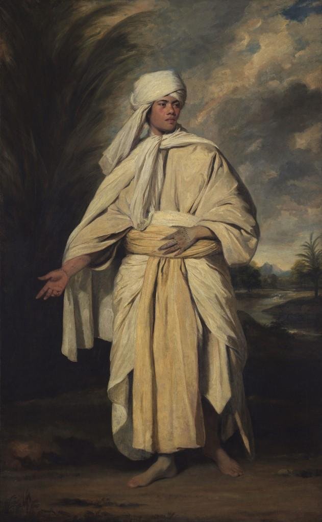 Detalhe da pintura 'Retrato de Mai (Omai)', do brit&acirc;nico Joshua Reynolds, que retrata um jovem polin&eacute;sio