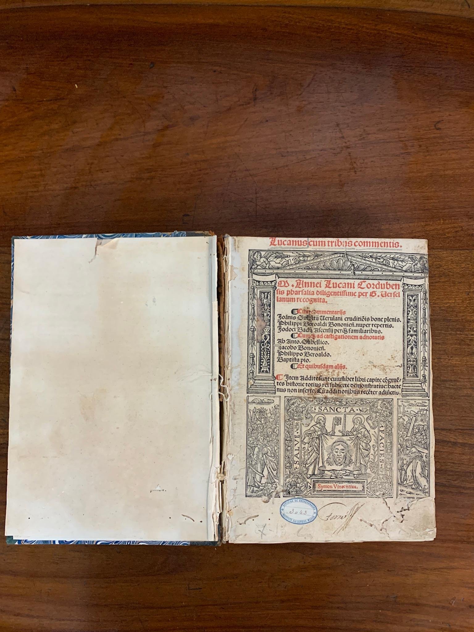 A edi&ccedil;&atilde;o mais antiga do acervo &eacute; de 1519, &ldquo;Fars&aacute;lia&rdquo;, um poema &eacute;pico escrito pelo poeta latino Lucano
