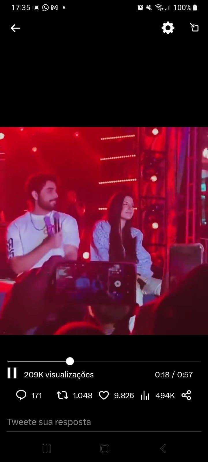 Gustavo Mioto apareceu de surpresa no show de Ana Castela em Rio Verde, no estado de Goi&aacute;s