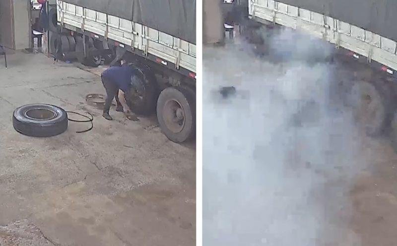 C&acirc;meras de seguran&ccedil;a flagraram o momento da explos&atilde;o