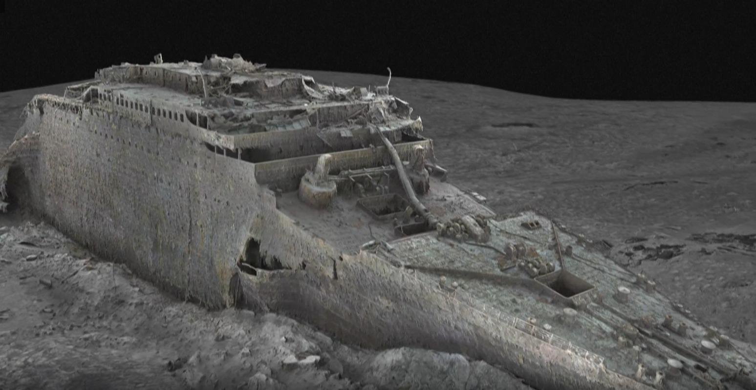 Imagens em alta resolu&ccedil;&atilde;o reconstruiu os destro&ccedil;os do navio afundado no mar a quase 4 mil metros de profundidade
