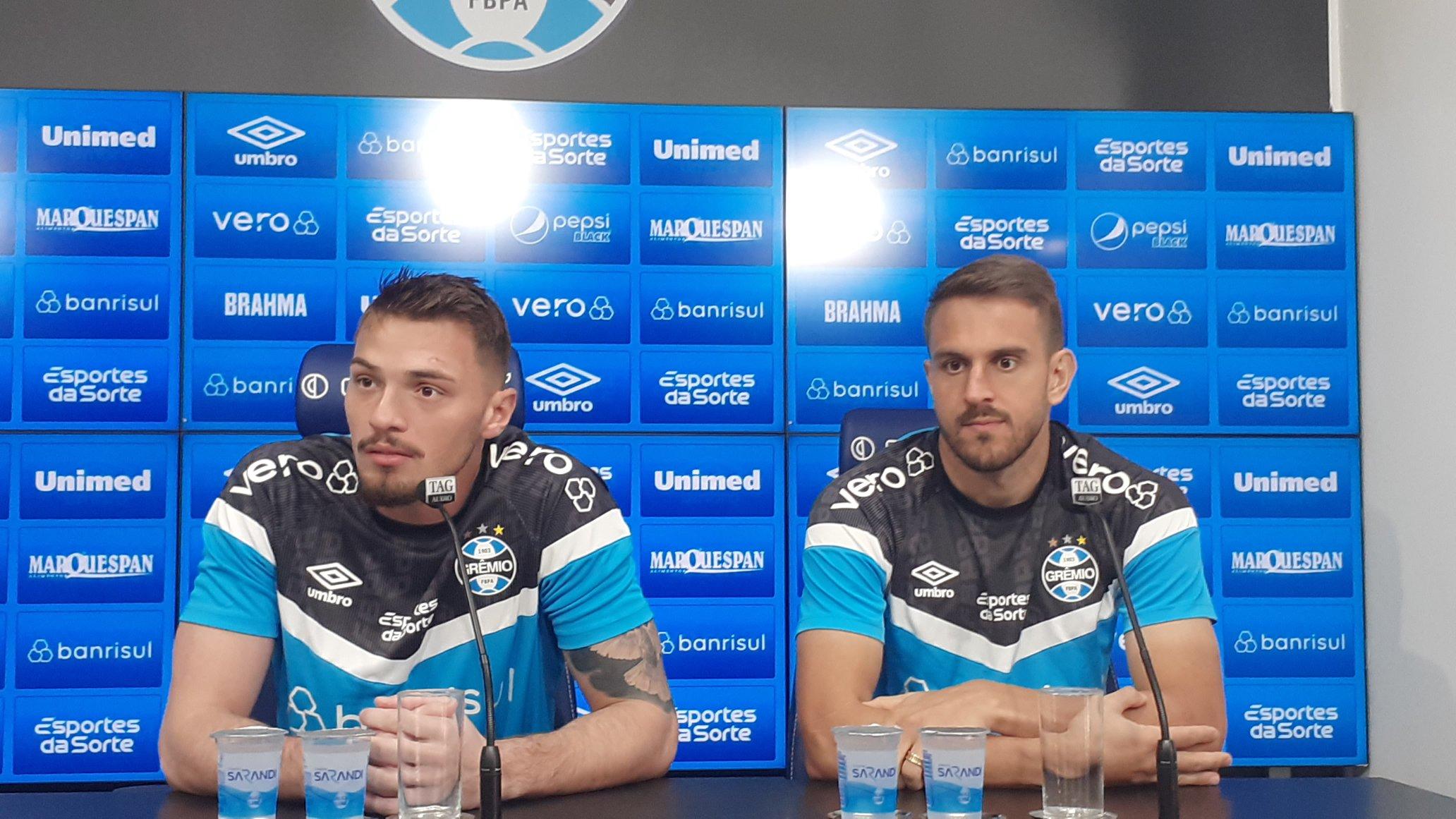 Gabriel Grando e Bruno Uvini falaram com a imprensa nesta quarta-feira