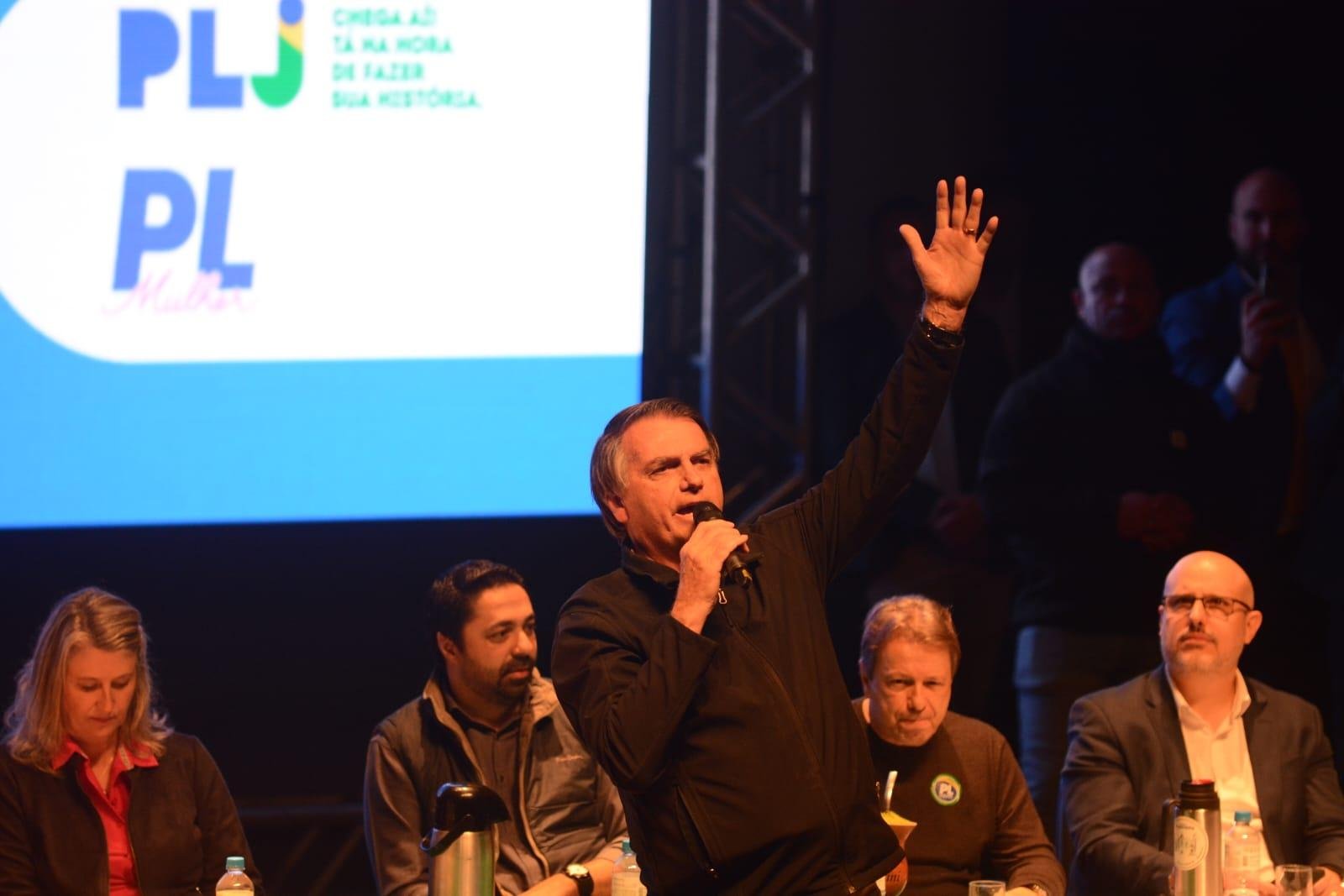 Bolsonaro esteve no RS em evento de filia&ccedil;&otilde;es do PL no dia 23 de junho