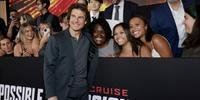 Tom Cruise durante lançamento de 'Missão Impossível' em Nova York, no dia 10 de julho