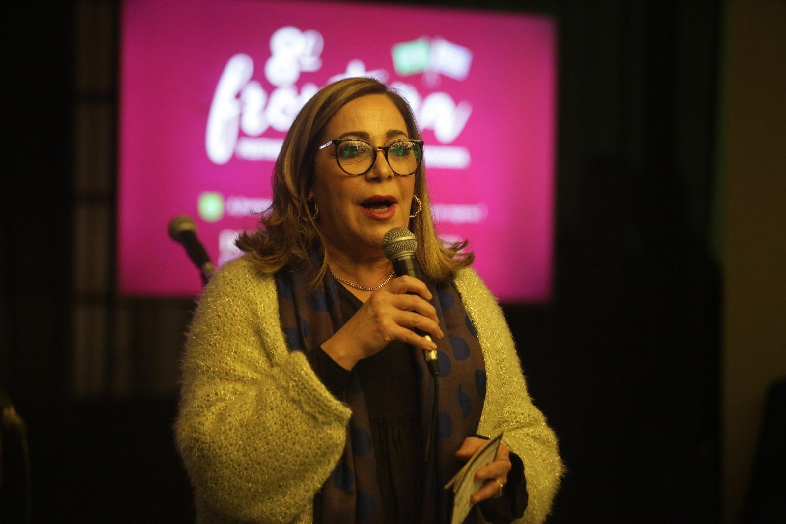 A curadora Jussara Dutra na abertura do Festival de Enogastronomia
