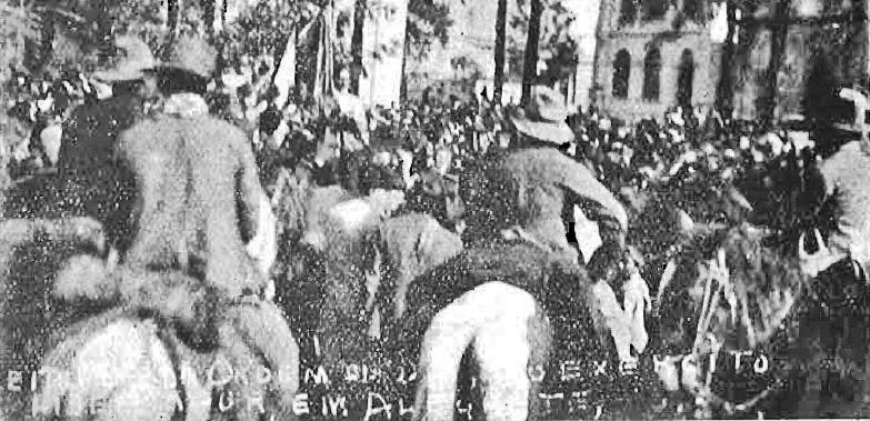 General Honorio Lemos com a sua tropa ap&oacute;s a tomada de Alegrete