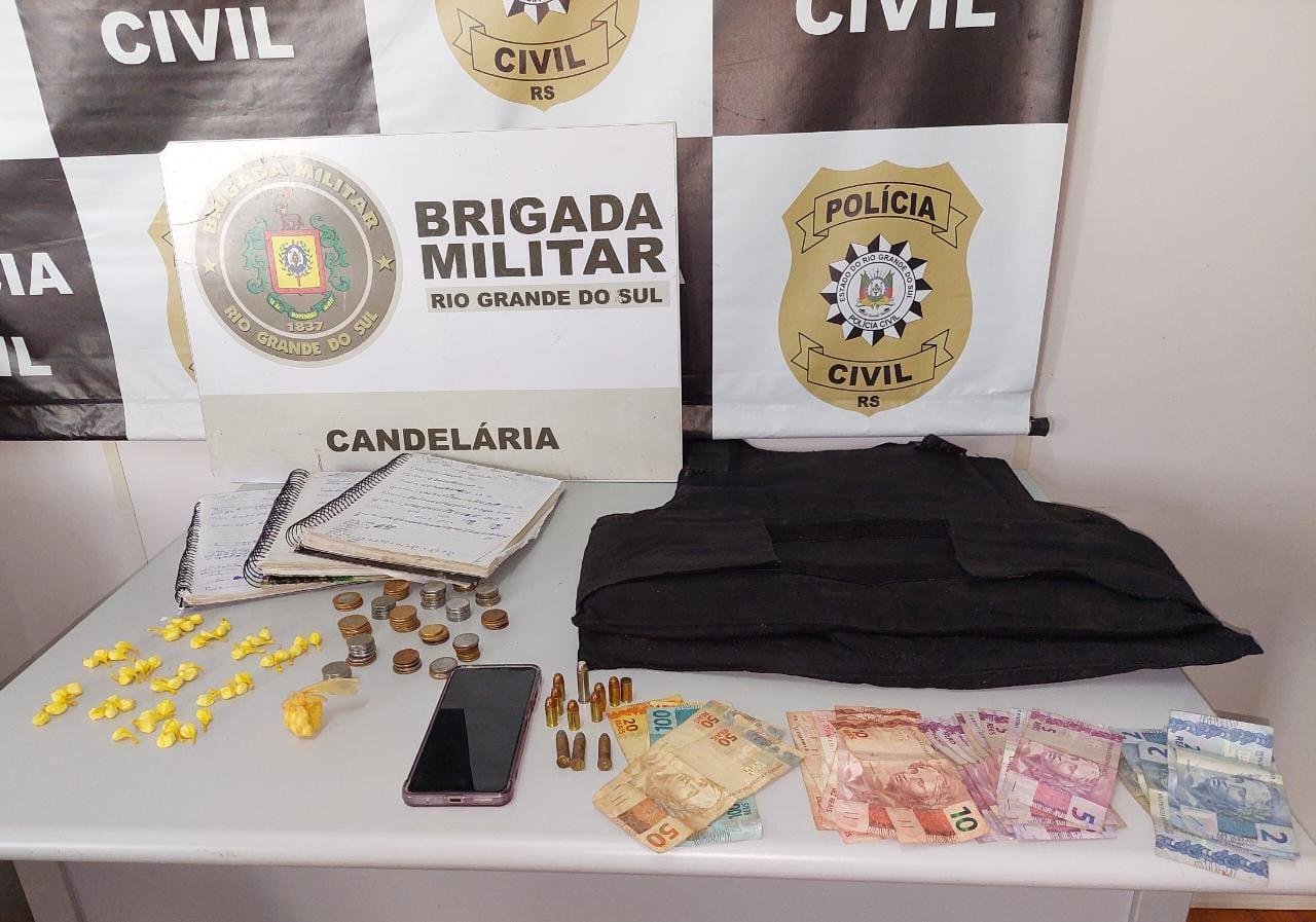 Policiais localizaram enterrados quatro cartuchos de calibre .38 e sete cartuchos de calibre .380