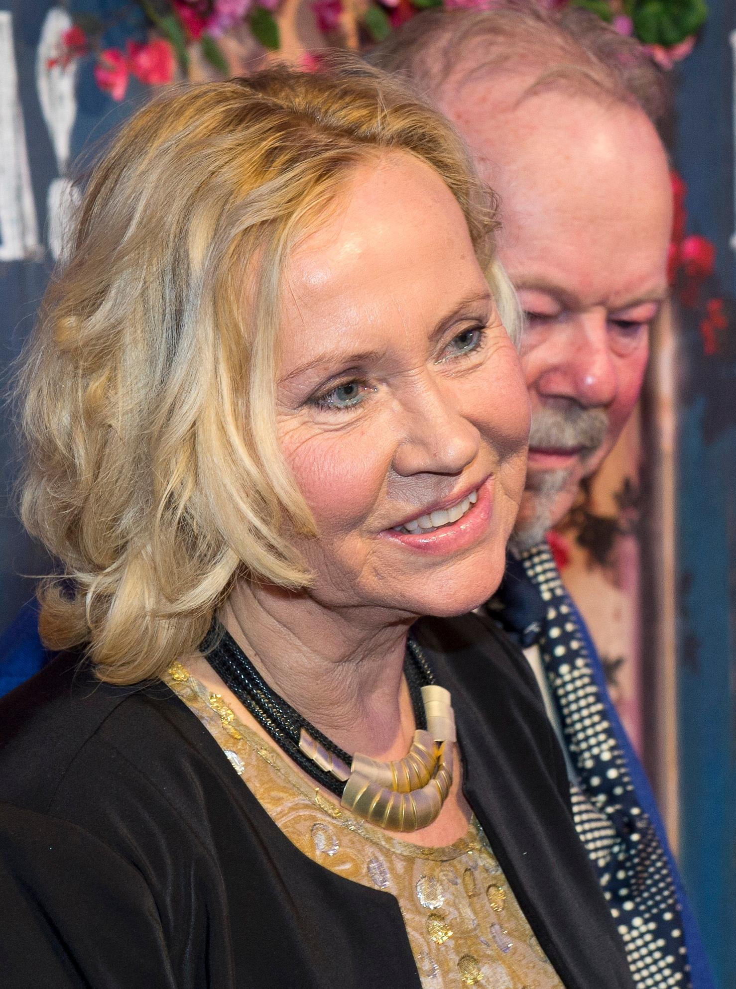 Agnetha Faltskog, membro do grupo disco sueco ABBA. Registro de 2016