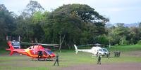 Helicópteros fazem o trabalho de resgate em Lajeado