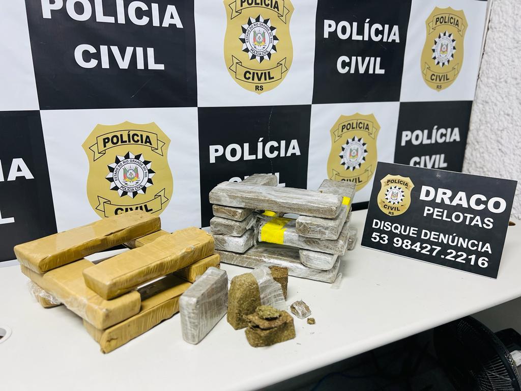 Os 15 quilos de entorpecentes apreendidos pela Draco foram avaliados em cerca de R$ 170 mil