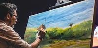 Artista Mauro Vila Real realiza pintura ao vivo no Rancho Tabacaray