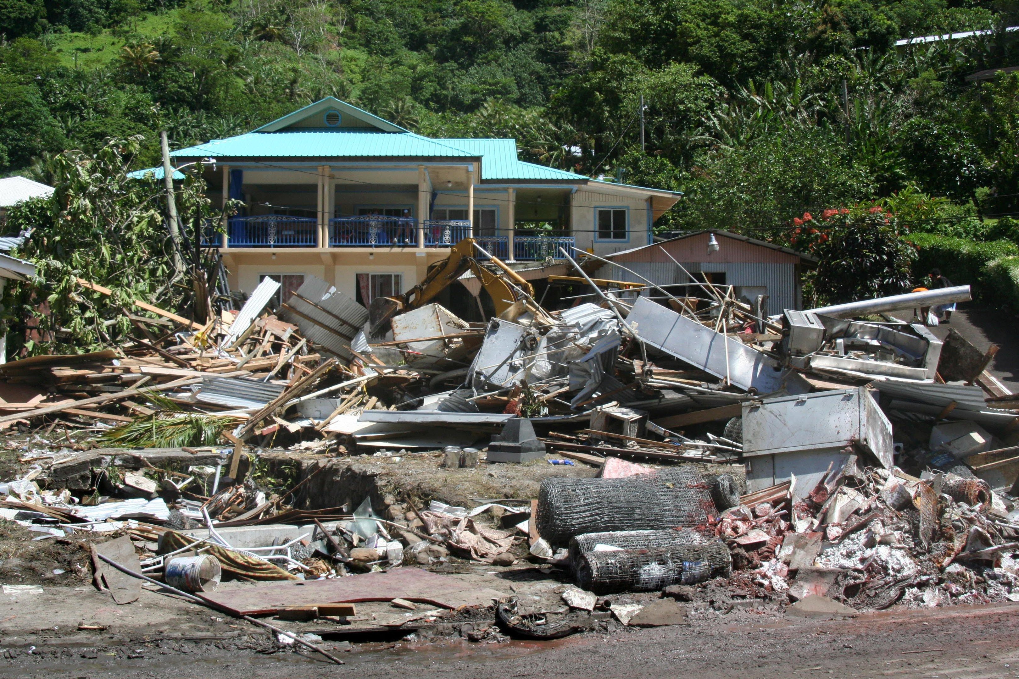 Em Pago Pago, casas foram totalmente devastadas