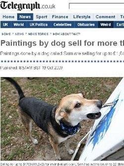 C&atilde;o artista pl&aacute;stico pinta o sete e telas de 3 mil reais