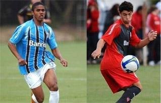 Douglas Costa e Giuliano fazem aposta por Gre-Nal