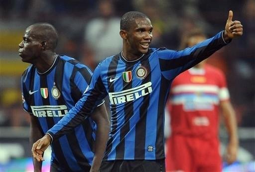 Etoo comemora vit&oacute;ria e a lideran&ccedil;a da Inter na It&aacute;lia