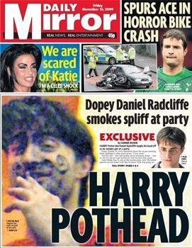 Daniel Radcliffe fuma baseado na capa de tabloide