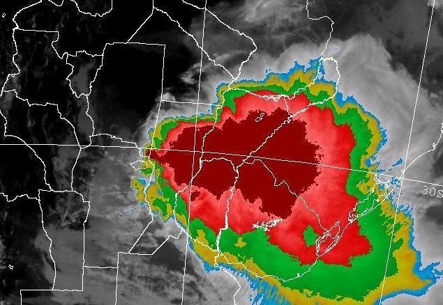 Imagem de sat&eacute;lite das 11h mostrava intensa instabilidade sobre o Sudoeste do Estado
