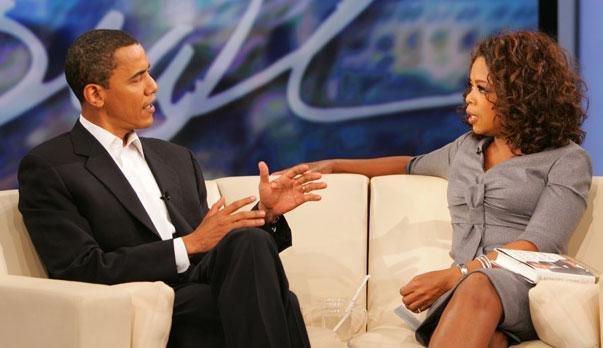 Oprah grava especial de Natal com Obama