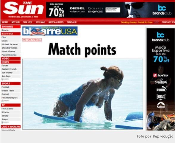 Serena Williams deixa seio &agrave; mostra em praia do Caribe