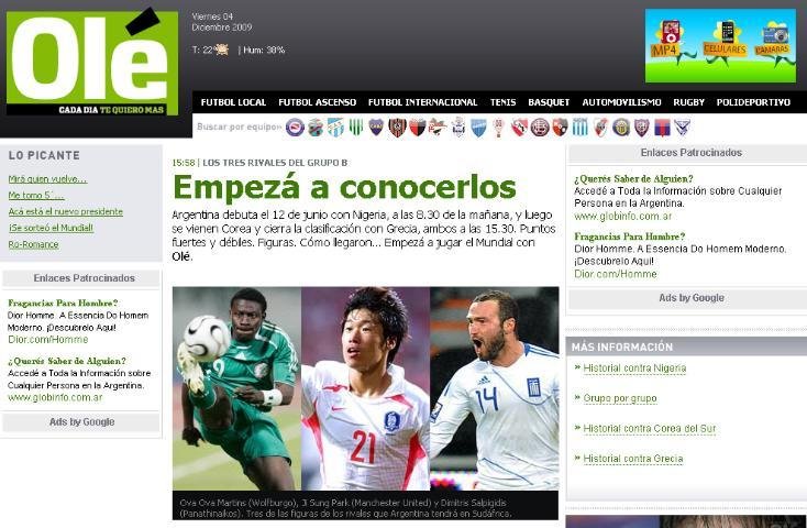 Sites argentinos destacam reencontro com &ldquo;velhos conhecidos&rdquo; na Copa