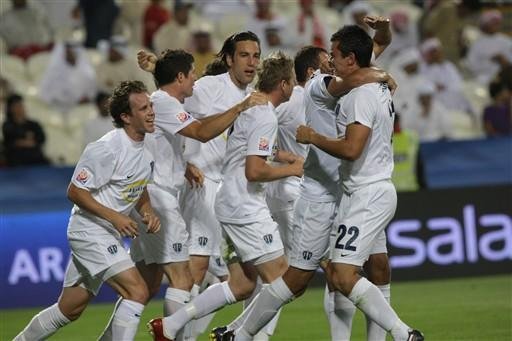Jogadores comemoram a classifica&ccedil;&atilde;o do Auckland no Mundial de Clubes