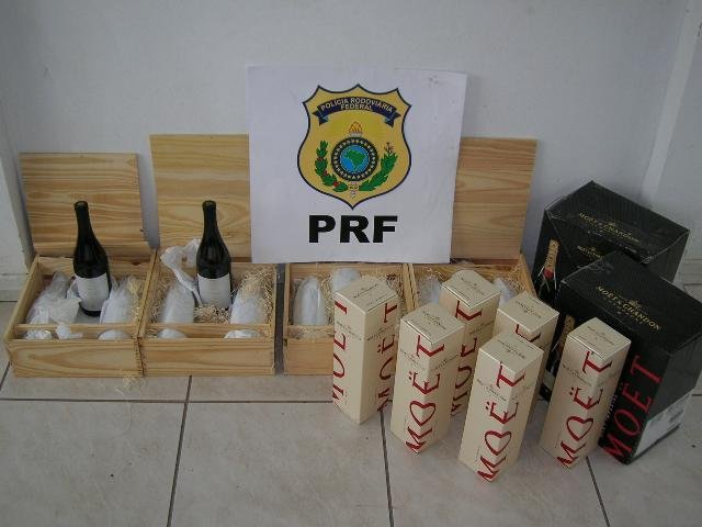 PRF apreende champagne francesa e vinho argentino