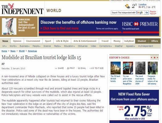 The Independent fala sobre a trag&eacute;dia em Angra