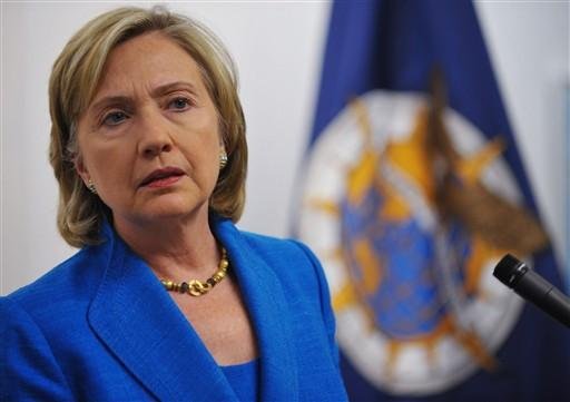 Secret&aacute;ria de Estado Hillary Clinton chegou neste s&aacute;bado ao Haiti