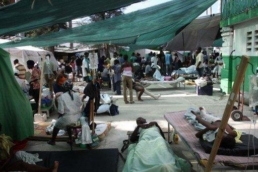 Abrigo para v&iacute;timas do terremoto no Haiti