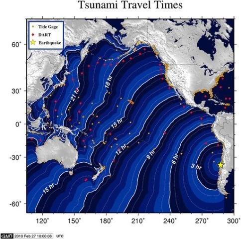 &Aacute;rea do Oceano Pac&iacute;fico est&aacute; sob alerta de tsunami