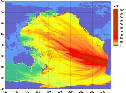 Gr&aacute;fico aponta &aacute;reas que correm mais risco de tsunamis