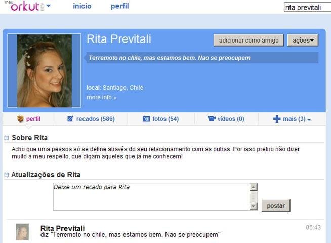 Ga&uacute;cha havia dado not&iacute;cias &agrave; fam&iacute;lia pelo Orkut
