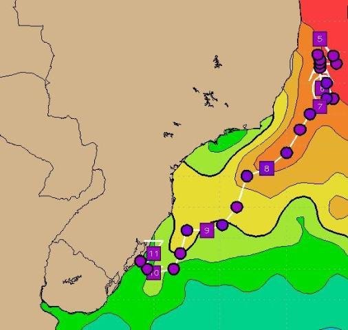 Proje&ccedil;&atilde;o do modelo americano indica que ciclone rumar&aacute; da costa do Sudeste para o Litoral ga&uacute;cho