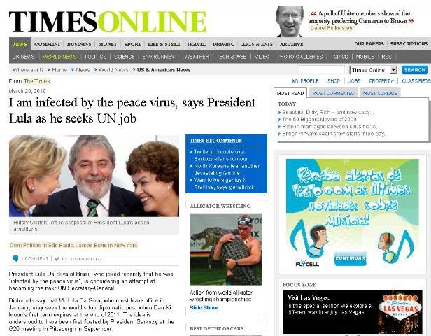The Times diz que Lula quer assumir a ONU
