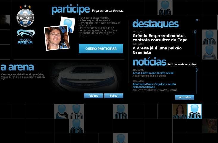Novo site da Arena do Gr&ecirc;mio j&aacute; est&aacute; no ar