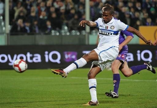 Eto&acute;o marcou o gol da vit&oacute;ria da Inter contra Fiorentina