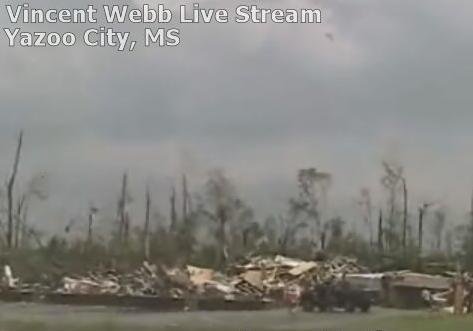 Cidade de Yazoo, devastada por tornado