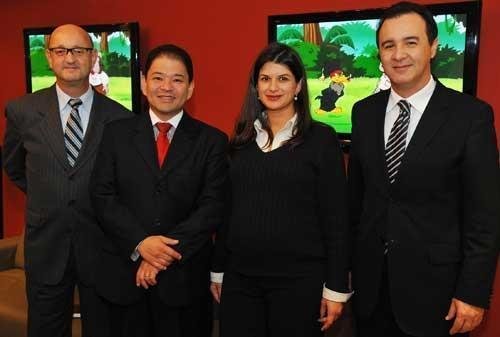 Orian Kubaski (E), Fernanda Romagnoli e Jos&eacute; Paulo da Rosa (D) com Natal Furucho