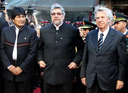 Presidentes Evo Morales (BOL), Lugo e Danilo Astori (URU) 