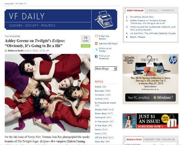Vampiras de Eclipse posam para a Vanity Fair