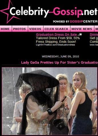 Lady Gaga ousa at&eacute; na formatura da irm&atilde; mais nova