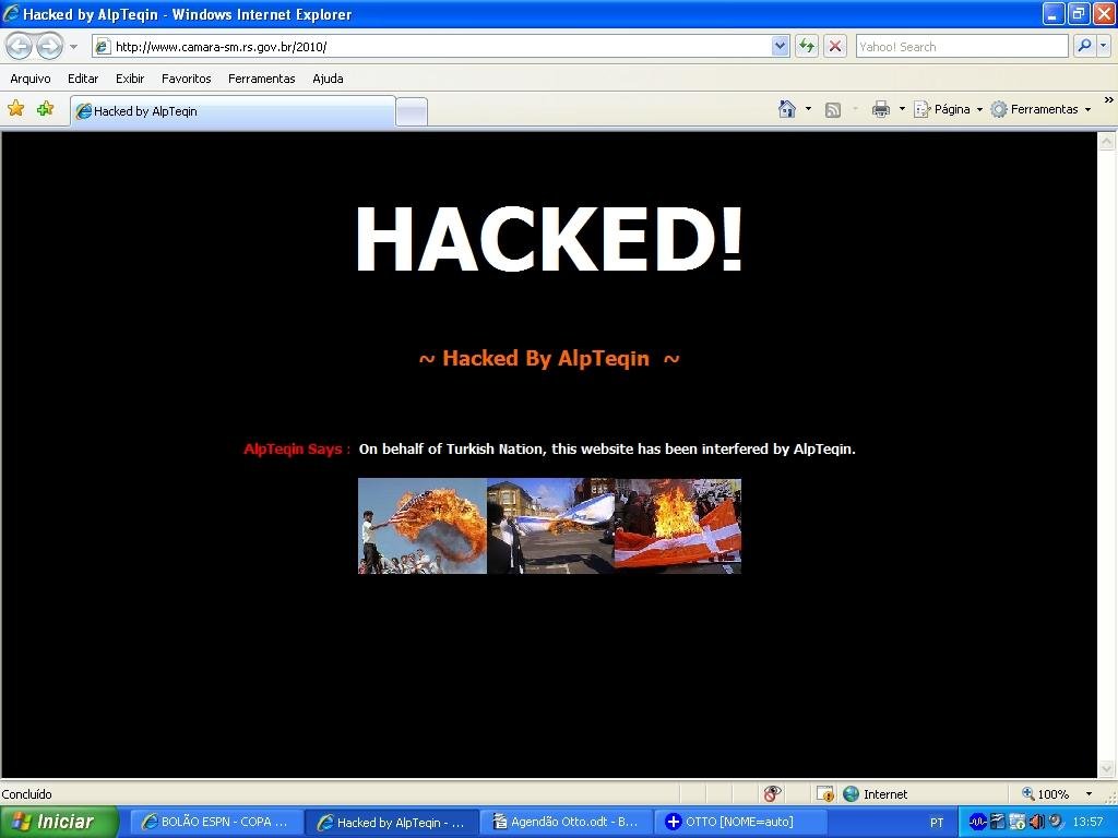 Site da C&acirc;mara de Vereadores de Santa Maria &eacute; invadido por hackers
